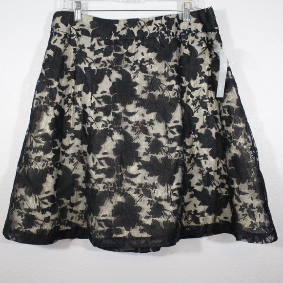 Apt. 9 Dresses & Skirts - Lace Skirt Floral Design Gold and Black